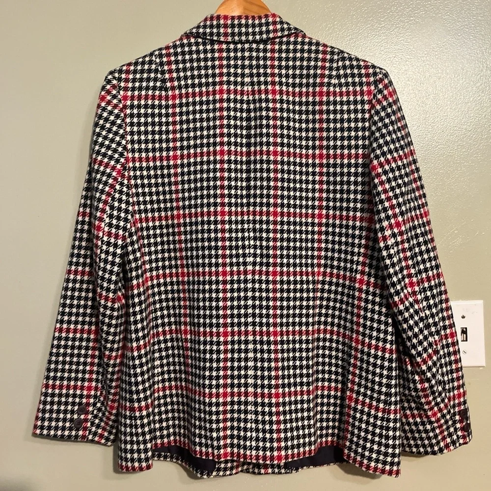 Pendleton VTG  Black and Red Checkered Blazer New Virgin Wool USA L